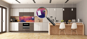 Toughened printed glass backsplash - Kitchen wall splashback will or without magnetic properties - Paintings Series: Impressionist sky 1