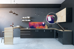 Toughened printed glass backsplash - Kitchen wall splashback will or without magnetic properties - Paintings Series: Impressionist sky 1