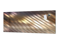 Design glass backsplash - Tempered Glass splashback - Golden Waves Series: Elegant golden background