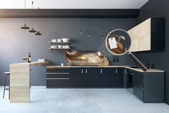 Design glass backsplash - Tempered Glass splashback - Golden Waves Series: Elegant golden background