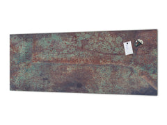 Stunning glass wall art  - Wide format wall backsplash Rusted textures Series: Vintage rusted metal