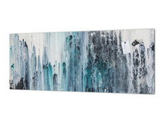 Toughened printed glass backsplash - Kitchen wall splashback will or without magnetic properties - Paintings Series: Canvas absract art