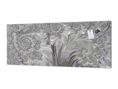 Stylish glass backsplash - Photo glass upstand w/wo magnetic properties - Decorative Surfaces Series: Silver waves