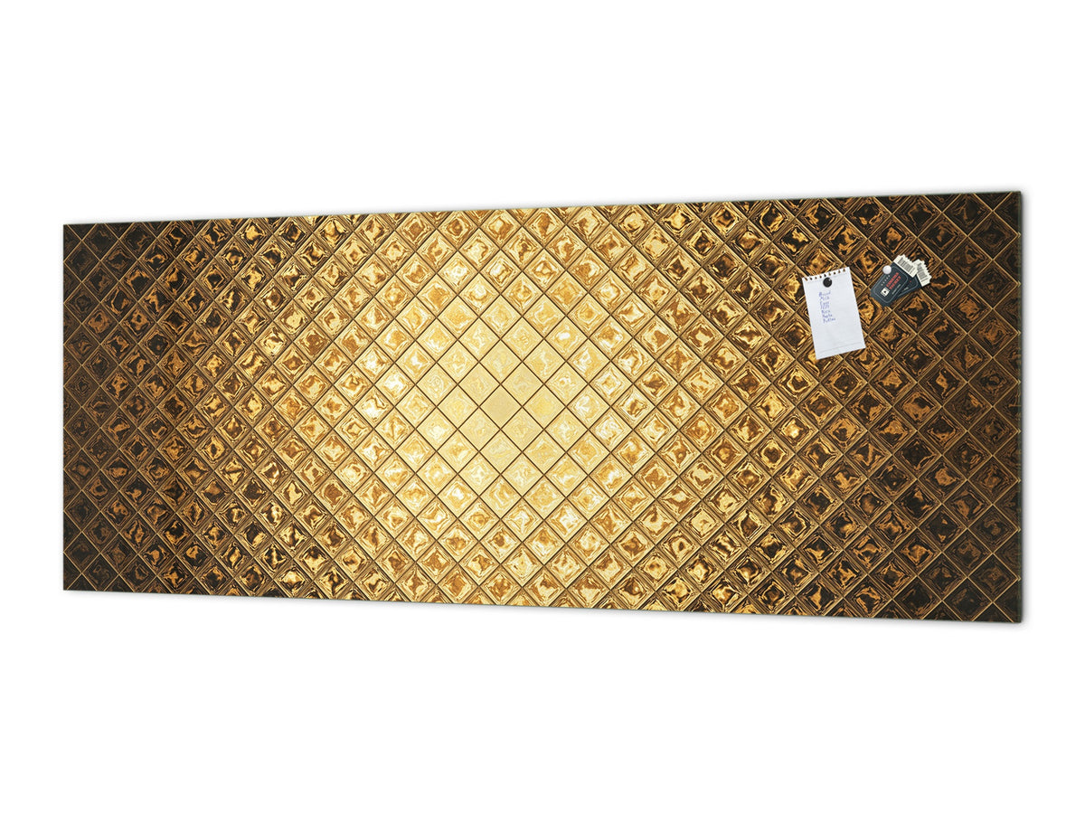 Design glass backsplash - Tempered Glass splashback - Golden Waves Series: Sparkling pattern