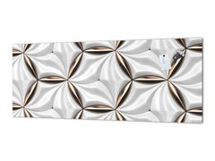 Stylish glass backsplash - Photo glass upstand w/wo magnetic properties - Decorative Surfaces Series: Golden-white tiles