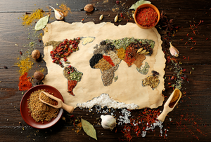 Special order for Jessica: Printed Tempered glass wall art BS13 Various Series: Spices Map