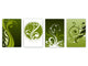 Hackbrett-Set – Rutschfestes Set von vier Hackbrettern; MD06 Flowers Series: Green flowers design