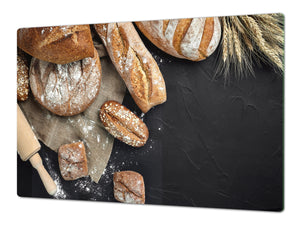 HUGE TEMPERED GLASS CHOPPING BOARD – Bread and flour series DD09 Fresh bread 11