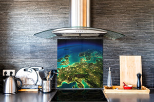 Glass Upstand – Sink backsplash BS25 Cities Series: Earth From Space 2