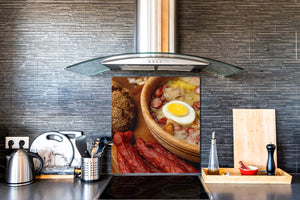 Printed tempered glass backsplash – BS23 European tradicional food Series: Sour Soup With Egg  2