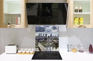 Paraschizzi fornelli vetro temperato – Pannello in vetro – Paraspruzzi lavandino BS25 Serie città:  Panorama della città 5