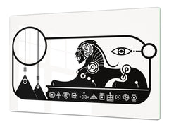 HUGE TEMPERED GLASS COOKTOP COVER - Egyptian Series DD15 Sphinx