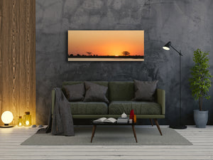 Modernes Glasbild 125 x 50 cm –  Sonnenuntergang 1