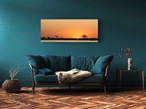 Modernes Glasbild 125 x 50 cm –  Sonnenuntergang 1