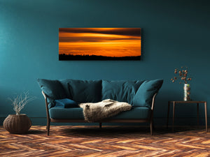 Modernes Glasbild 125 x 50 cm –  Sonnenuntergang 3
