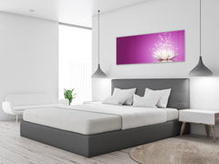 Modern Glass Picture 125x50 cm (49.21” x 19.69”) –   Flower 4