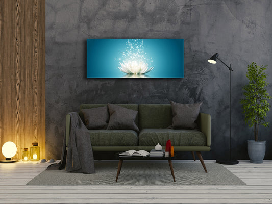 Modern Glass Picture 125x50 cm (49.21” x 19.69”) – Flower 7