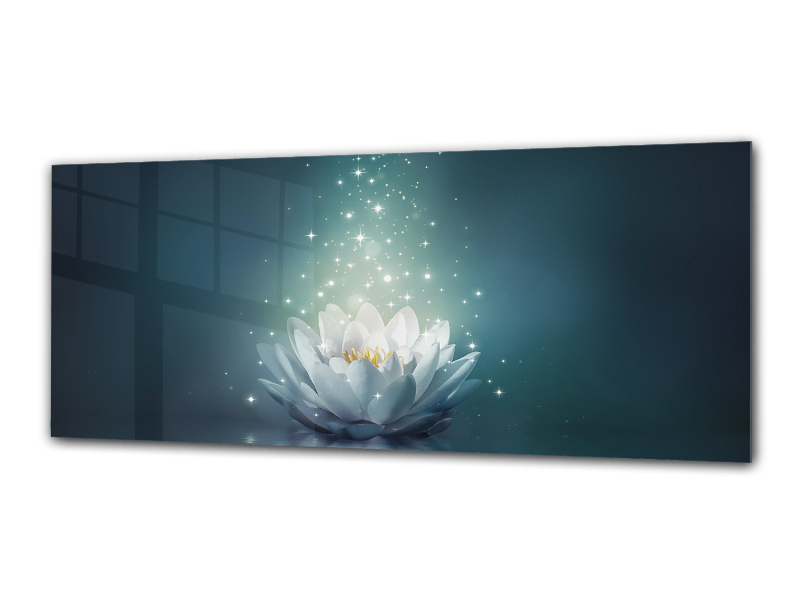 Cuadro de cristal moderno 125x50 cm (49,21 "x 19,69") - Flor 2