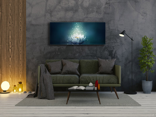 Cuadro de cristal moderno 125x50 cm (49,21 "x 19,69") - Flor 2