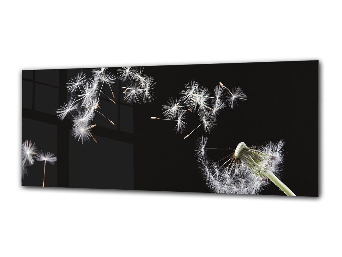 Cuadro de cristal moderno 125x50 cm (49,21 "x 19,69") - Dandelion 1