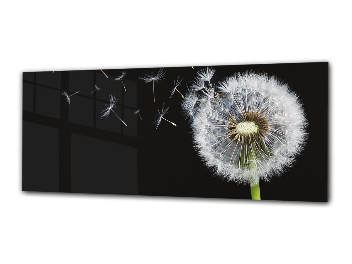 Cuadro de cristal moderno 125x50 cm (49,21 "x 19,69") - Dandelion 2