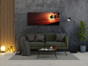 Modern Glass Picture 125x50 cm (49.21” x 19.69”) – Sunset 2