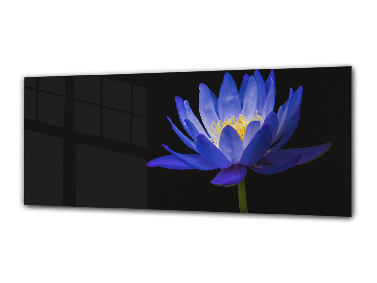 Modernes Glasbild 125 x 50 cm –  Blume 1