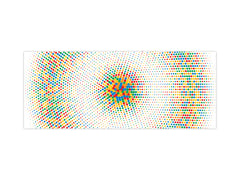 Wide-format glass kitchen panel with and w/o stainless steel metal back-coating: Mixed circles pop art