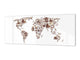 Glass kitchen panel with and w/o stainless steel back-coating: World coffee map