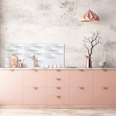 Glass backsplash w/ and w/o metal sheet backing with magnetic properties: White vector panel