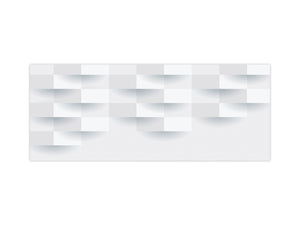 Glass backsplash w/ and w/o metal sheet backing with magnetic properties: White vector panel