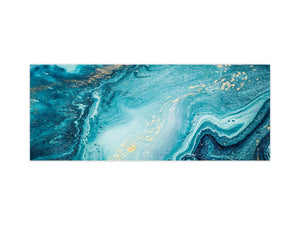 Glass backsplash w/ and w/o metal sheet backing with magnetic properties: Ocean briefing art 2