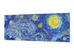 Glass splashback with metal backing - Kitchen glass panel: Moon bright