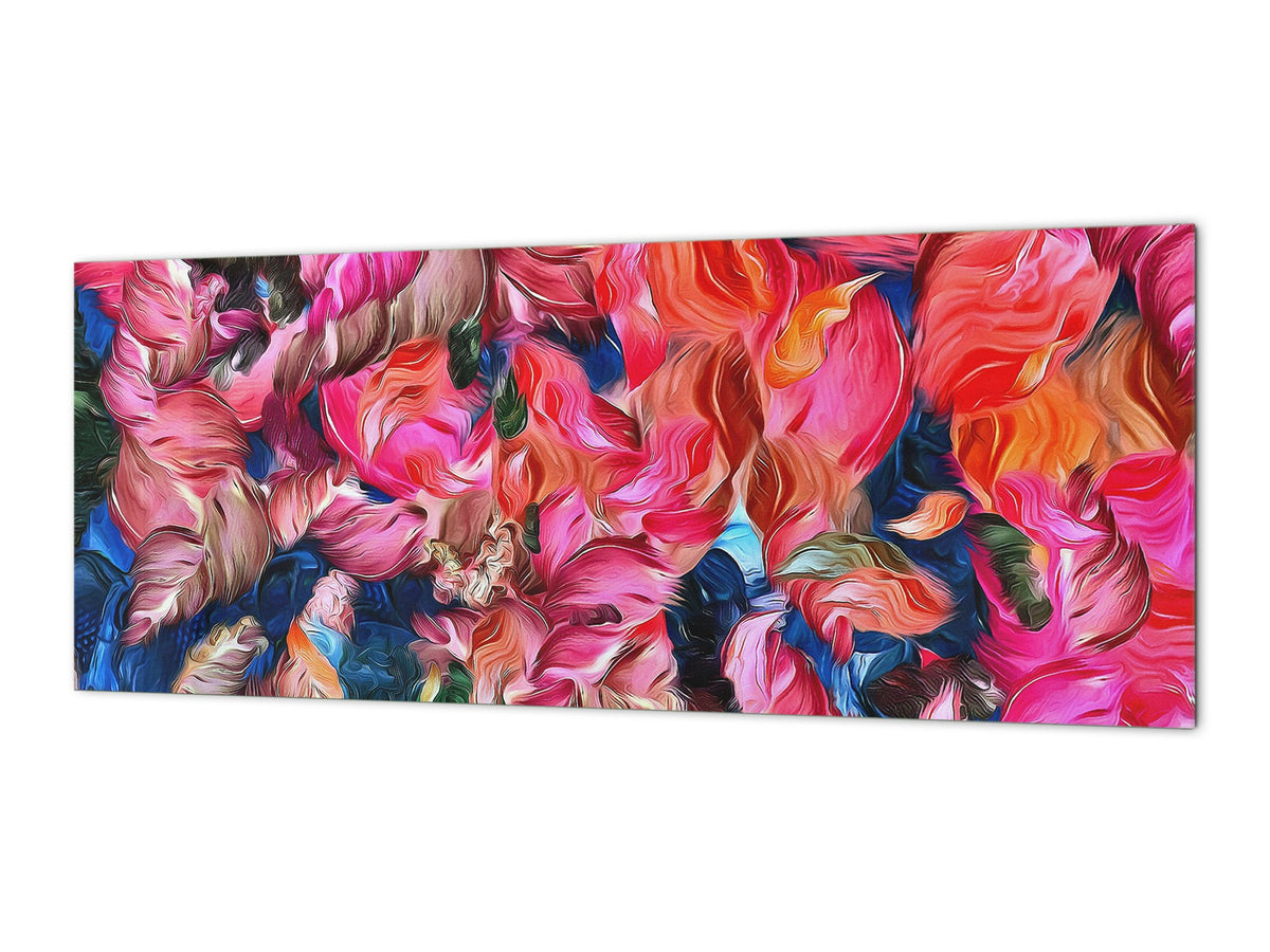 Glass splashback with metal backing - Kitchen glass panel: Psychedelic smears of  paint