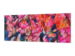 Glass splashback with metal backing - Kitchen glass panel: Psychedelic smears of  paint