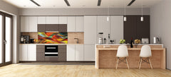 Stunning glass wall art - Wide format  backsplash with magnetic properties:  Wavy modern art