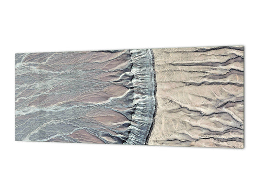 Stunning glass wall art - Wide format  backsplash with magnetic properties:   Deserts of Africa - contemporary photo art