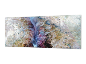 Stunning glass wall art - Wide format  backsplash with magnetic properties:   Veins of the earth
