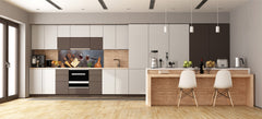 Stunning glass wall art - Wide format  backsplash with magnetic properties:  Wine, nuts and cheese