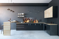 Stunning glass wall art - Wide format  backsplash with magnetic properties:  Wine, nuts and cheese