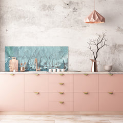 Stunning glass wall art - Wide format  backsplash with magnetic properties:  Abstract expressionism