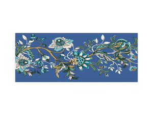 Stunning glass wall art - Wide format  backsplash with magnetic properties:  Ethnic japan like flowers
