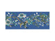 Stunning glass wall art - Wide format  backsplash with magnetic properties:  Ethnic japan like flowers