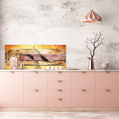 Stunning glass wall art - Wide format  backsplash with magnetic properties:  Contemp art