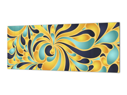Stunning glass wall art - Wide format  backsplash with magnetic properties:  Silk flower print