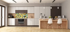 Stunning glass wall art - Wide format  backsplash with magnetic properties:  Silk flower print