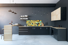 Stunning glass wall art - Wide format  backsplash with magnetic properties:  Silk flower print