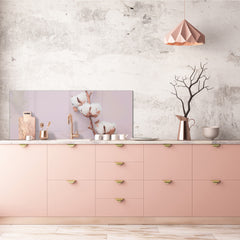 Wide format Wall panel with magnetic and non-magnetic metal sheet backing: Cotton flower on  paper 2