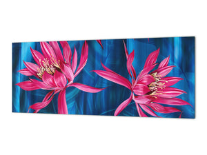 Wide format Wall panel with magnetic and non-magnetic metal sheet backing: Watercolor tropical leaves