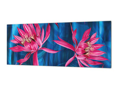 Panel de pared de gran formato con respaldo de chapa metálica magnética y no magnética: Hojas tropicales de acuarela 